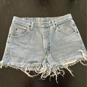 Wrangler Light Blue Frayed Jean Shorts